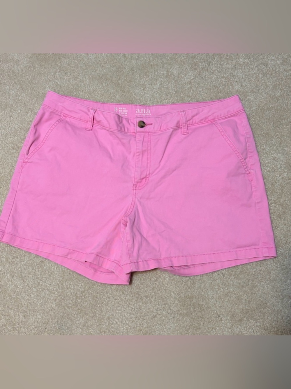 a.n.a Pink Cotton Mid-Rise Casual Shorts